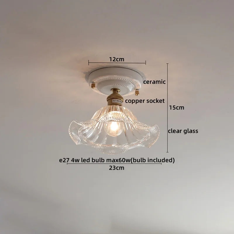 Glass Copper Ceiling Light