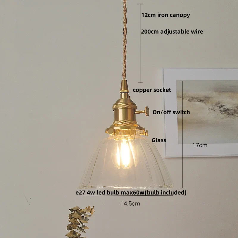 Lámpara colgante de latón LED Decorbites™ moderna con vidrio transparente para comedor