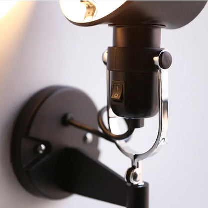 DecorBites™ Industrial Black Silver Swing Arm Wall Lamp - Rotatable Miniature Table Lamp E27