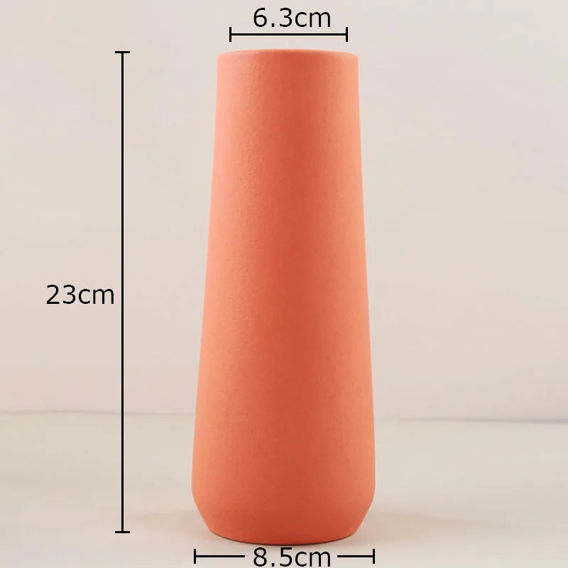 DecorBites™ Gradient Ceramic Vase Cylinder Desk Decoration Floral Vases Modern Room Decor