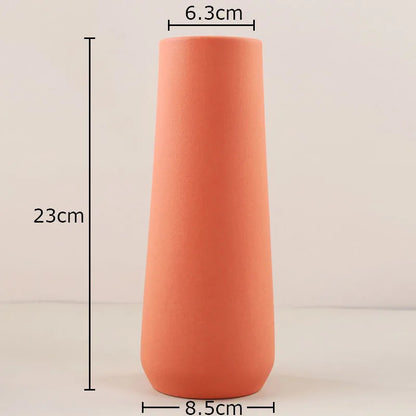 DecorBites™ Gradient Ceramic Vase Cylinder Desk Decoration Floral Vases Modern Room Decor