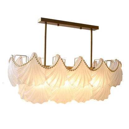 DecorBites™ Crystal Pearl Chain Chandelier: Luxe Hanging Lamp for Exquisite Home Decor