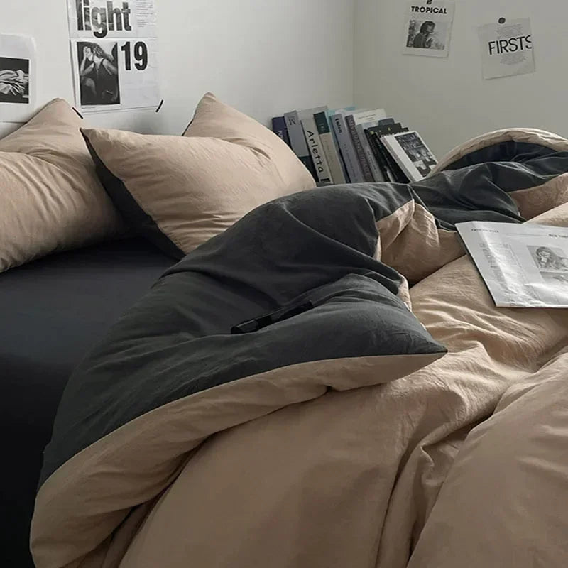 طقم مفروشات قطنية DecorBites™ مع غطاء لحاف وملاءة وغطاء وسادة