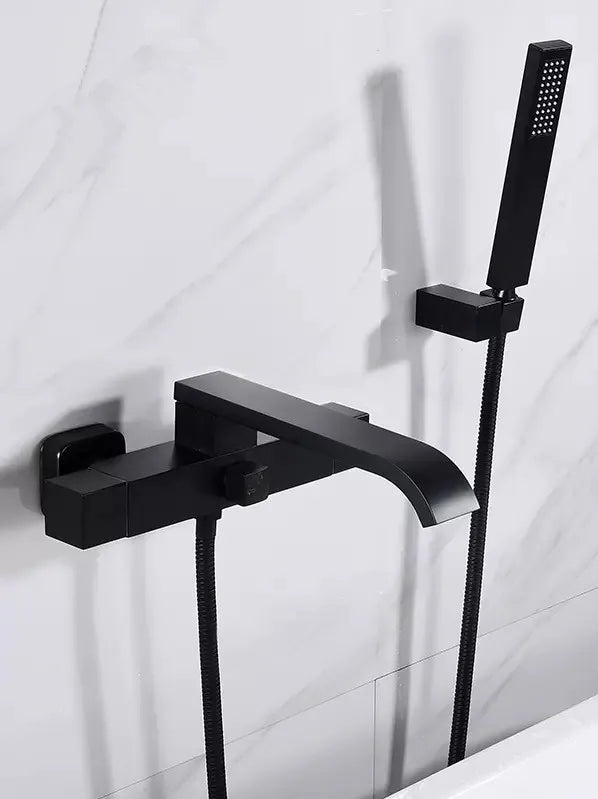 DecorBites™ Brushed Gold Wall Mounted Waterfall Bathtub Shower Set Mixer Tap