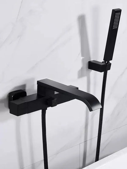 DecorBites™ Brushed Gold Wall Mounted Waterfall Bathtub Shower Set Mixer Tap