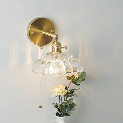 DecorBites™ LED Glass Wall Lights Pull Chain Switch | Nordic Modern Design Bedside Lamp