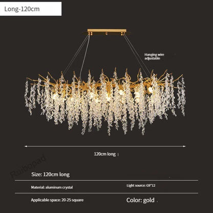 DecorBites™ Gold Crystal Grapes Chandelier for Dining Living Room Bedroom