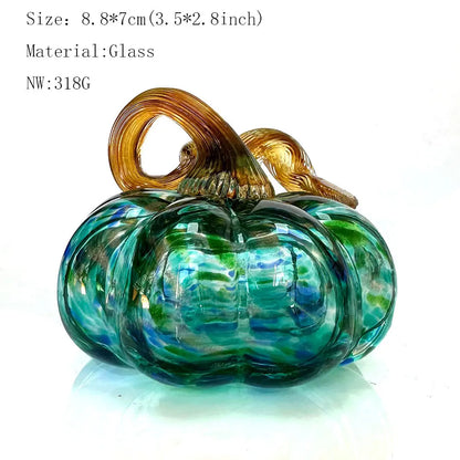 DecorBites™ Handmade Glass Pumpkin Figurines Collectible Statue Home Decor