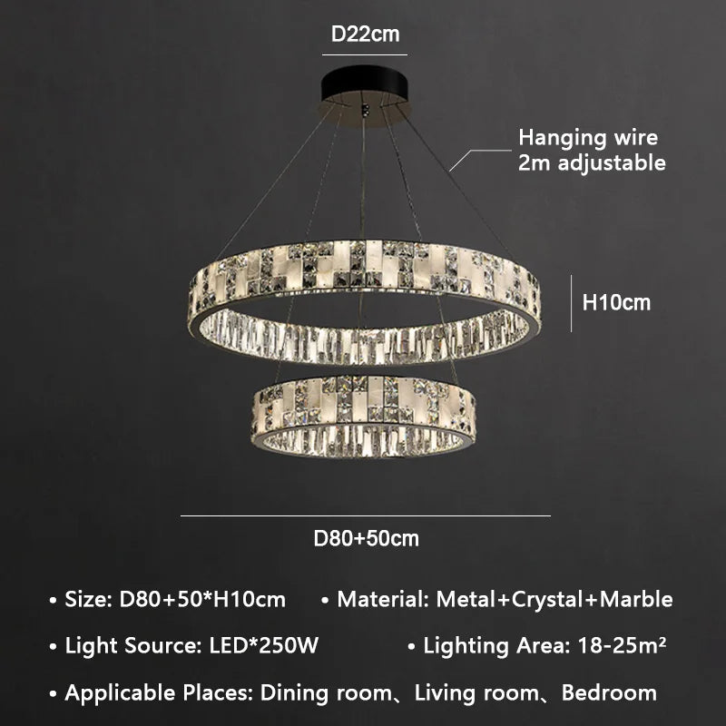 DecorBites™ Crystal Lustre Circle Chandelier LED Lights - Modern Luxury Minimalism décor