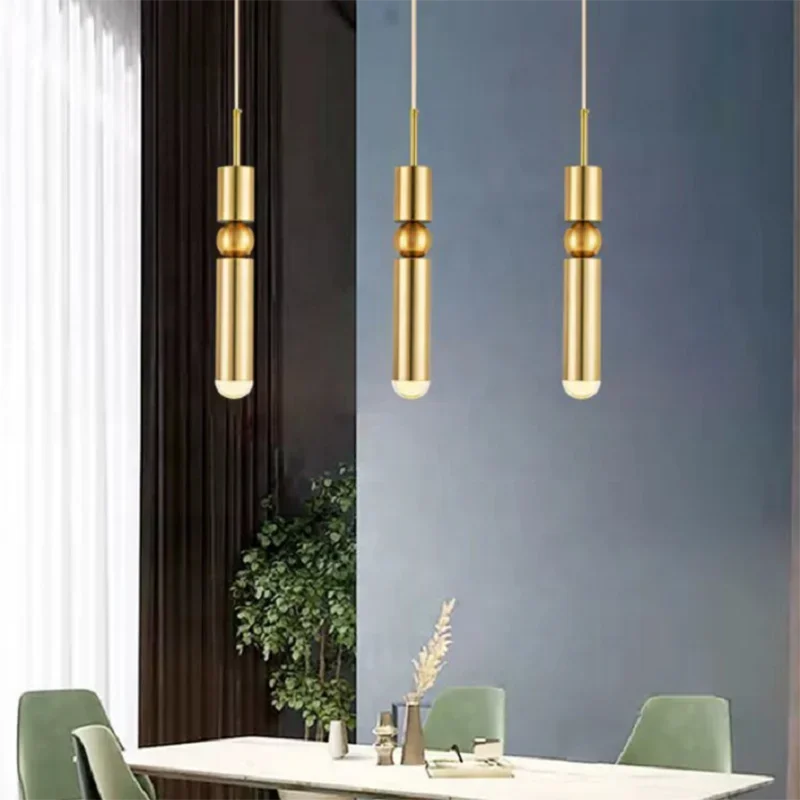 DecorBites™ Black Gold LED Tube Pendant Lamp for Home Shop Decoration