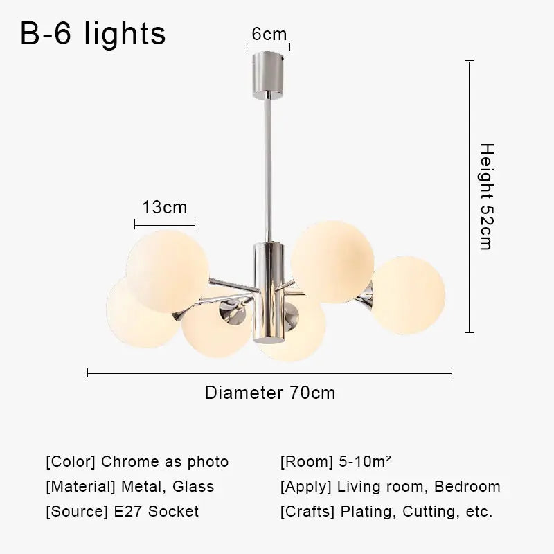 Lámpara de techo LED con bola de cristal DecorBites™ para salón y dormitorio modernos