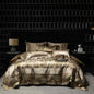 Decobites Luxe Brocade Jacquard Bedding Set with Egyptian Cotton & Embroidery