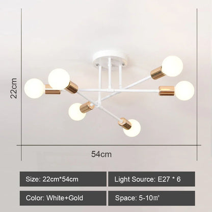 Decorbites™ Araña de Hierro Forjado Lámpara de Techo LED Accesorio de Iluminación Decorativa Moderna Vintage