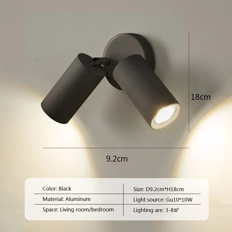Lámpara de pared LED de aluminio dorado Decorbites™ giratoria para dormitorio, sala de estar y oficina