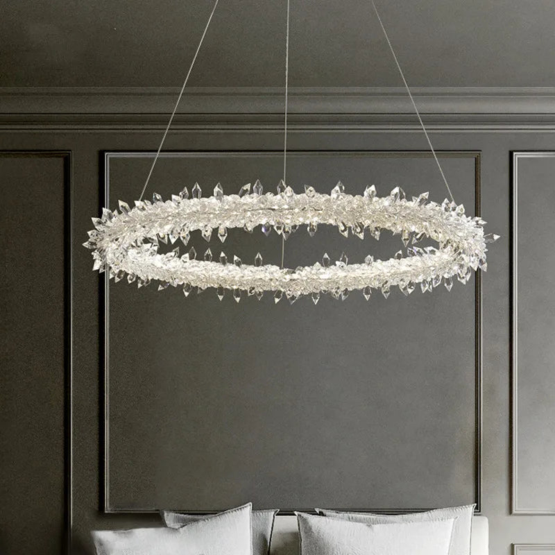 Lámpara colgante LED de círculo de cristal Luxe Decorbites™ - Estilo Art Deco regulable