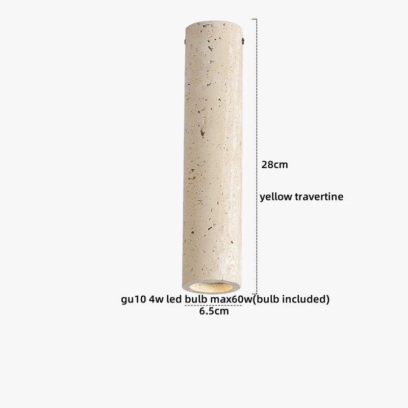 Wood Glass Pendant Light Yellow Travertine Accent