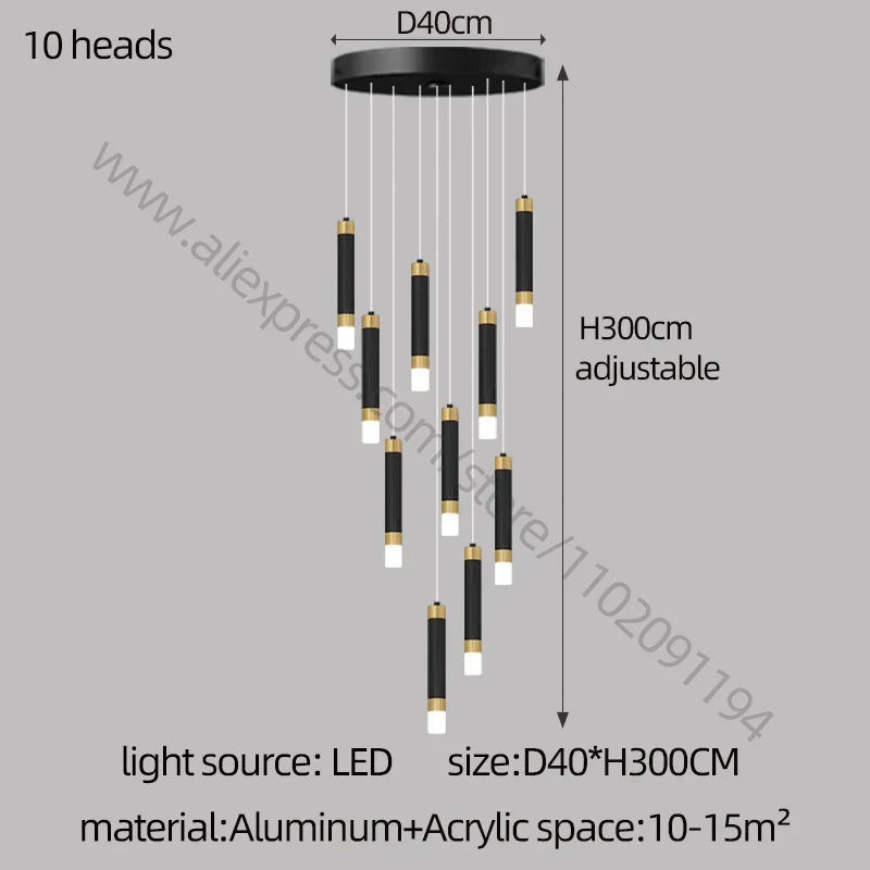 DecorBites™ LED Chandelier: Modern Nordic Acrylic Luxury Lighting for Home Decor