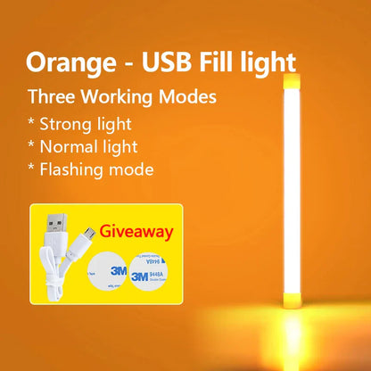 Lámpara de relleno LED DecorBites™: Lámpara recargable y colorida para selfies, ideal para fotografía y vídeos.