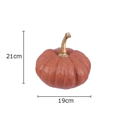 Adornos DecorBites™ Escultura de resina de calabaza dorada - Decoración para el hogar - Estética artística para la habitación