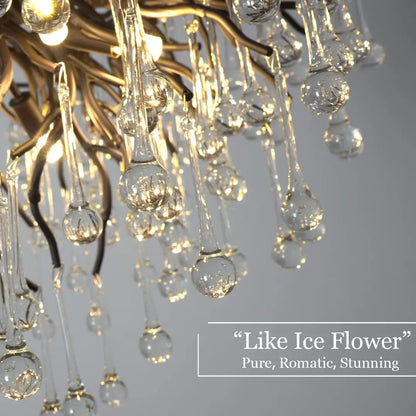 DecorBites™ Crystal Chandelier: Black/Gold/Chrome Ceiling Lamp for Living Room & Dining Table