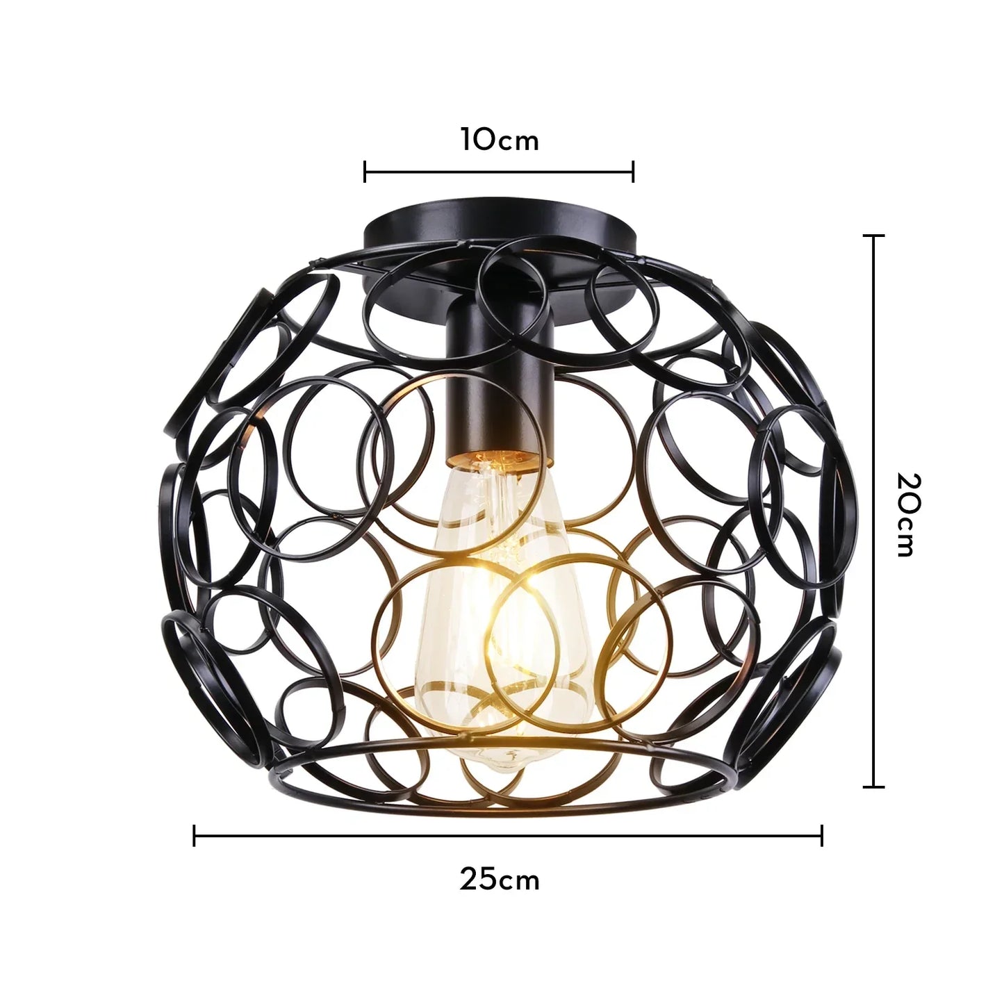 DecorBites™ Industrial LED Ceiling Light: Modern Retro Loft Plafonniers for Living Room Kitchen Cage Home Decor
