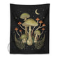 Decobites Botanical Mushroom Moom Tapestry Wall Hanging for Boho Living Room Decor