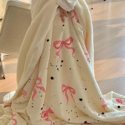 DecorBites™ Korean Cartoon Plush Blanket, Soft Nap Sofa Cover for Home Dormitory