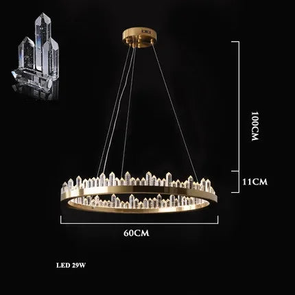 ثريا Arrow Crystal LED من DecorBites™: إضاءة منزلية عصرية لغرفة المعيشة وطاولة الطعام وغرفة النوم