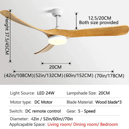 مروحة ديكور بايتس™‎ 70 بوصة سوداء بتصميم كلاسيكي مع شفرة من الخشب الصلب، ومصباح LED، وجهاز تحكم عن بُعد DC