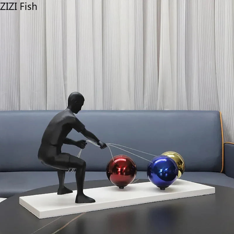 ديكور بايتس™ - منحوتة معدنية تجريدية لديكور المكتب، ديكور غرفة جميل