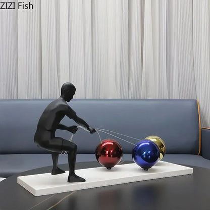 ديكور بايتس™ - منحوتة معدنية تجريدية لديكور المكتب، ديكور غرفة جميل