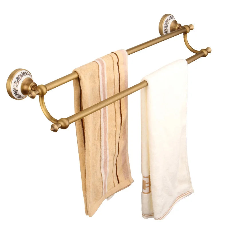 DecorBites™ Bronze Bathroom Hardware Set - Shelf, Towel Rack, Toilet Brush Holder, Soap Dish