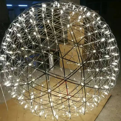 Lámpara colgante DecorBites™ LED Spark Ball | Lámpara de araña moderna de acero inoxidable