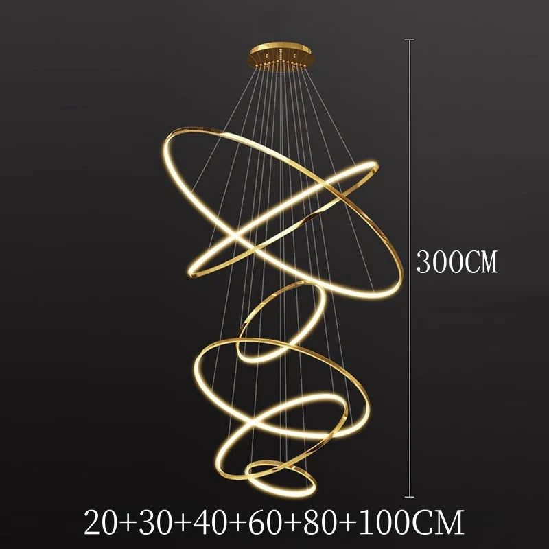 Nordic Acrylic Iron LED Pendant Light Chandelier