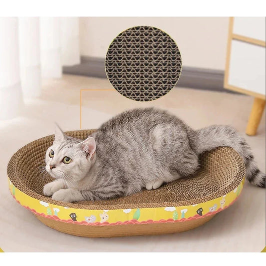 DecorBites™ Cat Scratch Lounge Bed & Training Toy - Cat Scratcher Board for Sharpening Nails