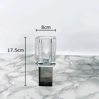 Jarrón de cristal DecorBites™ con flores artificiales, decoración moderna para el hogar