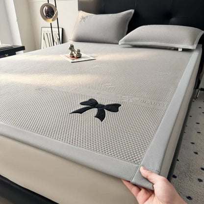 DecorBites™ Butterfly Knot Jacquard Ice Bean Cool Mat 2Pcs Set - Soft, Breathable Summer Cushion