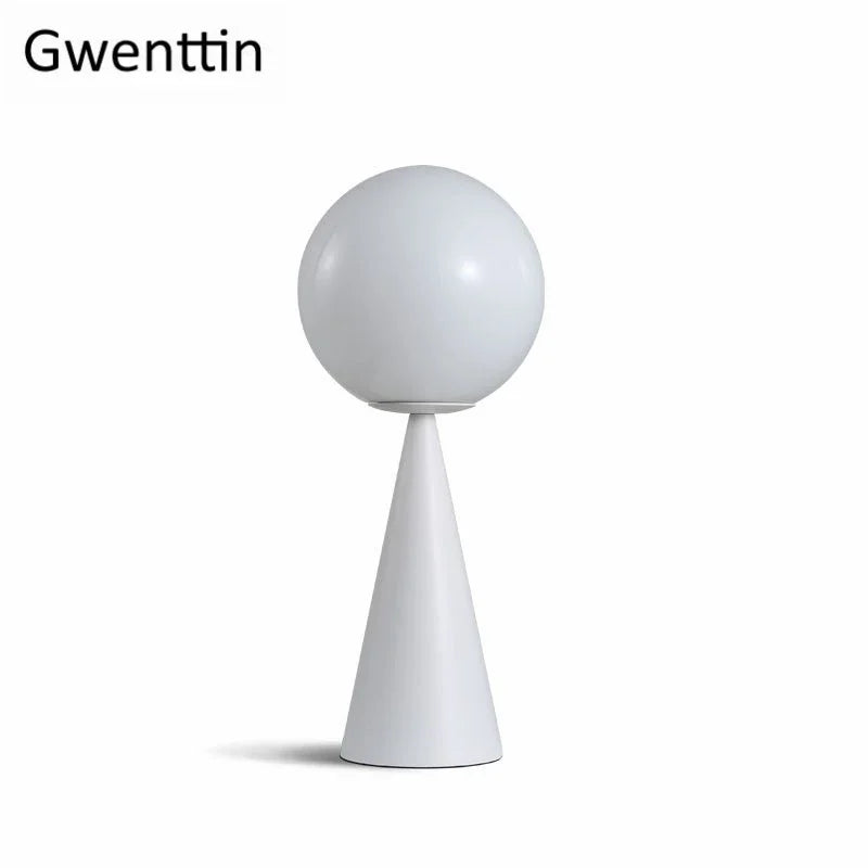Lámpara de mesa de bola de vidrio dorado Decorbites™ con iluminación LED para escritorio, decoración moderna del hogar para dormitorio y sala de estar