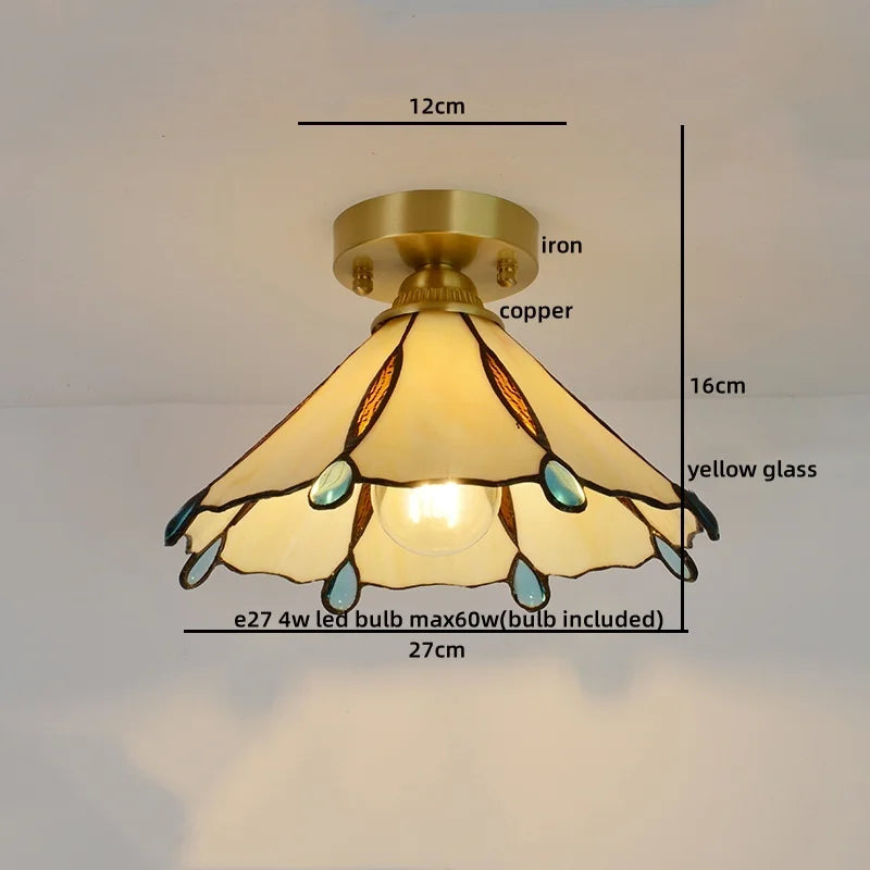 DecorBites™ Glass Copper LED Ceiling Light - Nordic Home Lighting Fixture