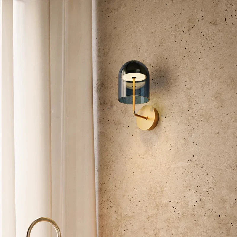 ديكوربايتس™ مصباح حائط زجاجي أزرق: وحدة إضاءة فاخرة لديكور الغرف