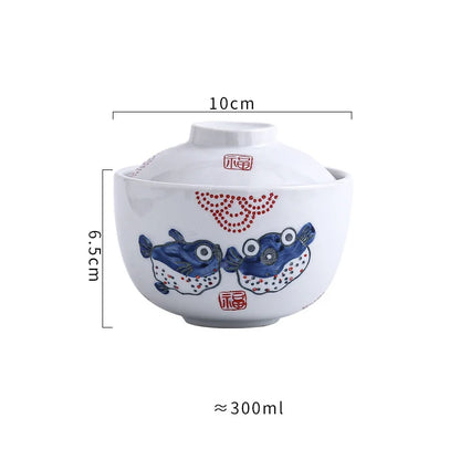 DecorBites™ 4.25" Ceramic Stew Pot Bowl with Lid - Multipurpose Steam Egg Soup Bowl - Small Steaming Cup for Slow Cooking - Home & Restaurant Tableware