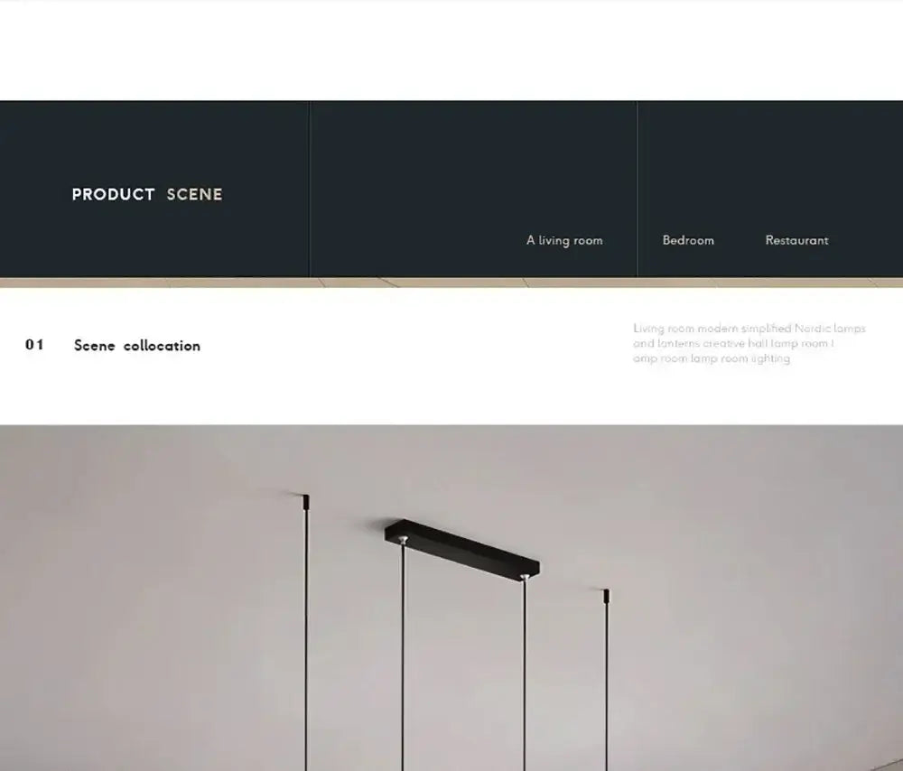 DecorBites™ Contemporary LED Pendant Lights 2-Head 90cm