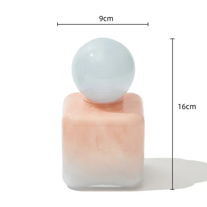 مزهرية زجاجية على شكل كرة هندسية من DecorBites™ مع غطاء، وحاوية تخزين مكتبية