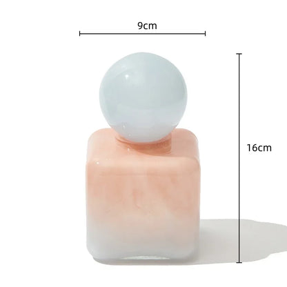 مزهرية زجاجية على شكل كرة هندسية من DecorBites™ مع غطاء، وحاوية تخزين مكتبية