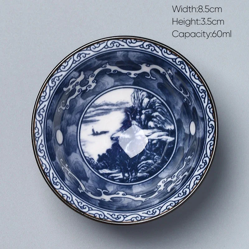 DecorBites™ Ceramic Kung Fu Tea Cup, Japanese Style Porcelain Espresso Coffee Cup