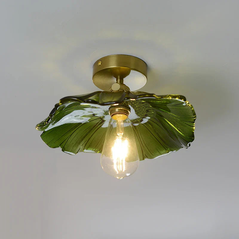 Green Glass Ceiling Lamp