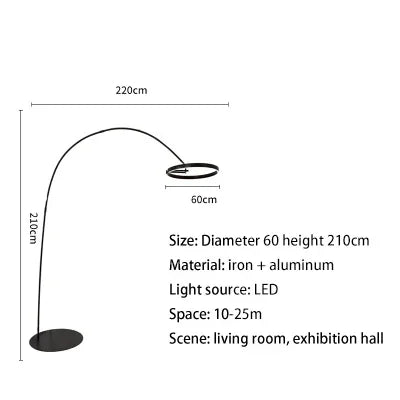 DecorBites™ Grote Dimbare Gouden Koperen Zwarte LED Vloerlamp para Woonkamer en Hotel