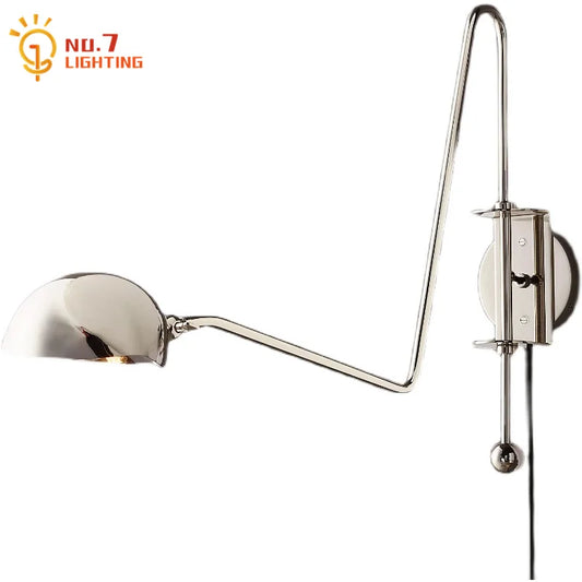 DecorBites™ Black/Gold Lustre Copper Swing Arm Wall Lamp for Modern Living Spaces