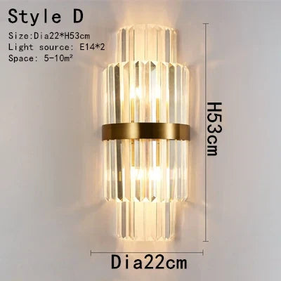 DecorBites™ Gold Crystal Bracket Light: Stylish Lighting Fixtures for Home Wall Decor