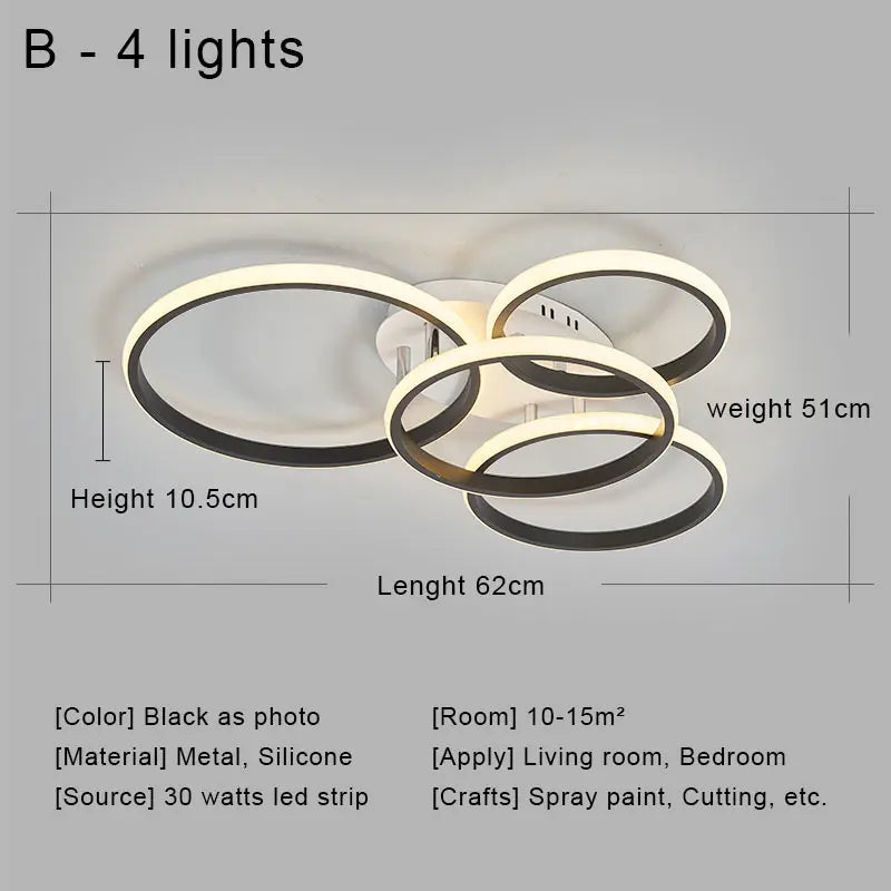 Decorbites™ LED-Deckenleuchter mit Fernbedienung für Wohnzimmer, Schlafzimmer, Küche, Lampe weiß